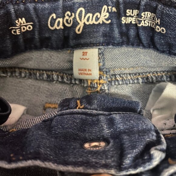Cat & Jack Toddler Boy Super Stretch Jeans Dark Wash Blue Denim Size 2T - Picture 5 of 7